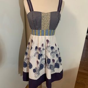 Lux Printed Sweetheart neckline Dress